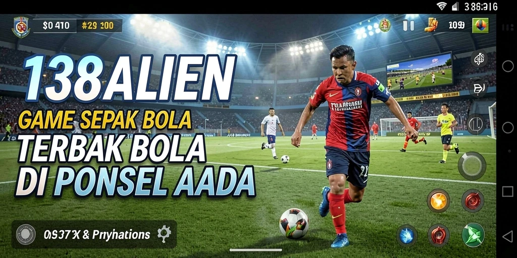 Tampilan screenshot dari permainan sepak bola yang mendebarkan.