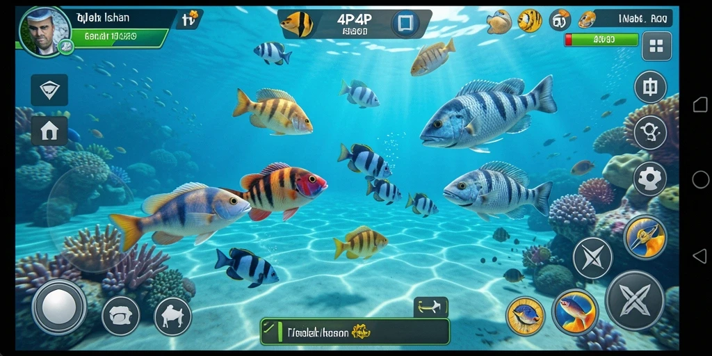 Tampilan gameplay seru dalam permainan Tembak Ikan 4P4P.