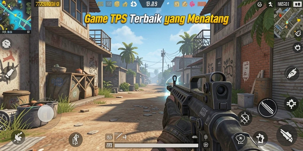 Screenshot utama 77SINGA menampilkan aksi menegangkan dalam gameplay TPS.