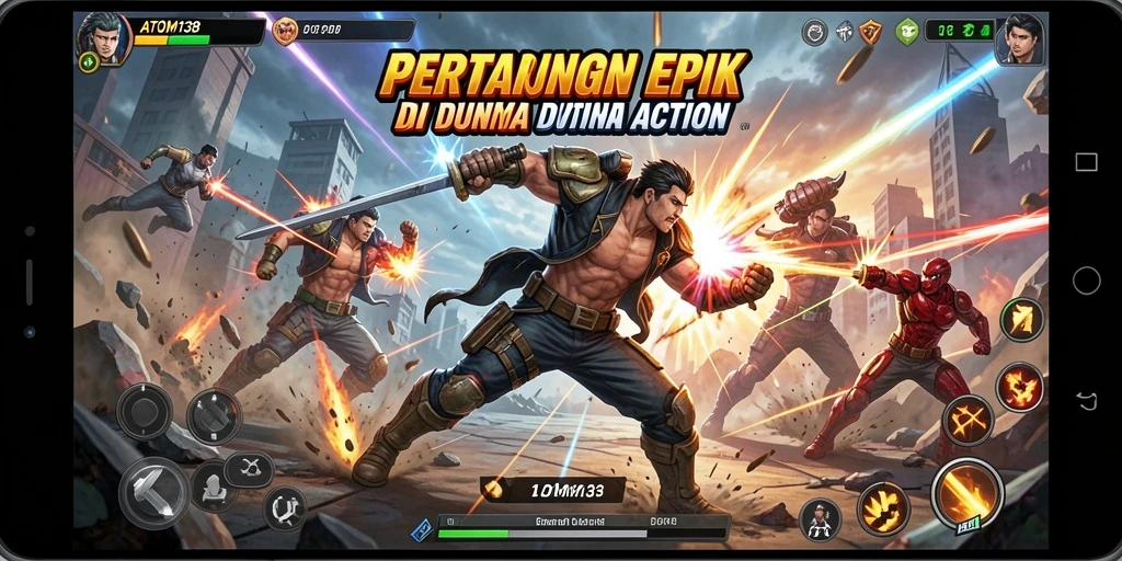 Tampilan gameplay seru dalam ATOM138 dengan aksi yang mendebarkan.