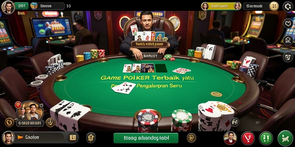 Tampilan gameplay poker yang menegangkan di BARU01.