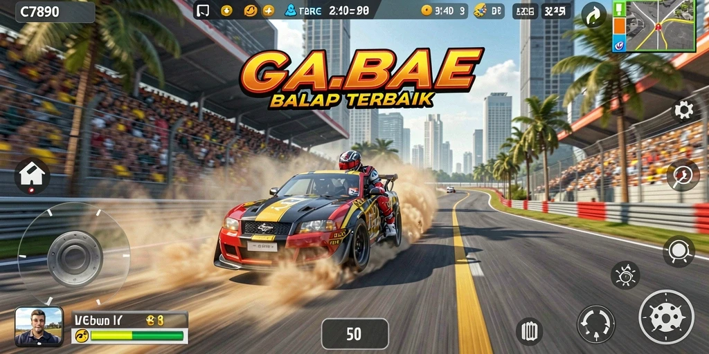 Tampilan screenshot C7890 menampilkan aksi balap yang mendebarkan dan grafis yang menawan.