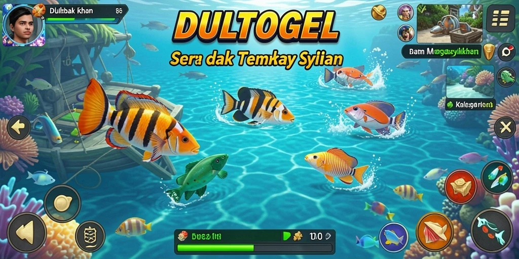 Tampilan gameplay DULTOGEL yang menegangkan saat menangkap ikan.