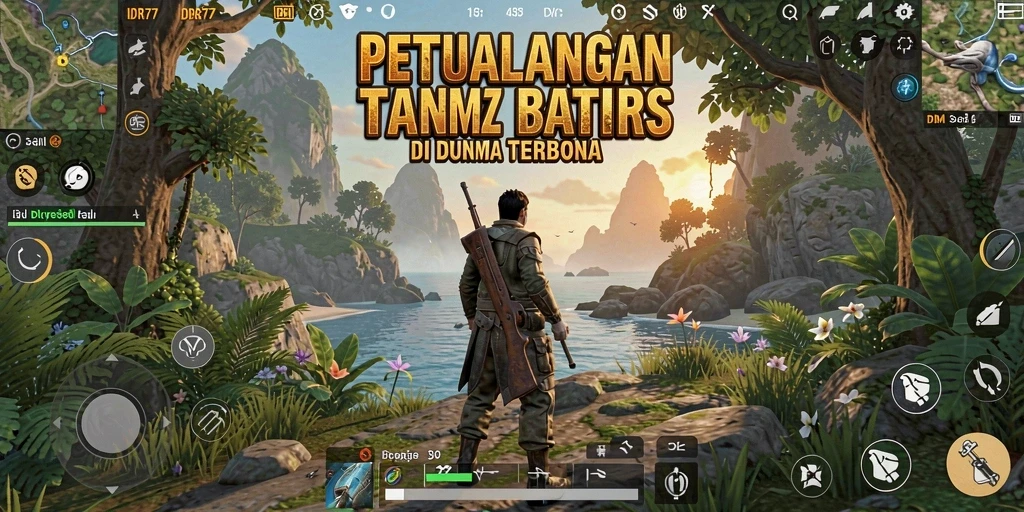 Tangkapan layar utama IDR77 menampilkan dunia terbuka yang luas dan beragam.