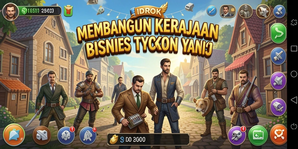 Tampilan gameplay menarik dari IDROK yang menggambarkan strategi bisnis.