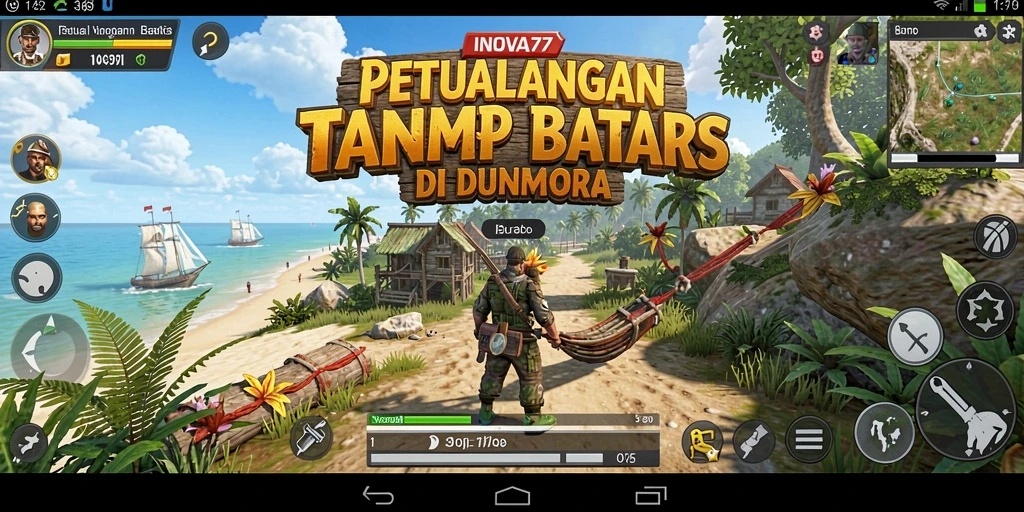 Screenshot gameplay INOVA77 menampilkan eksplorasi dunia terbuka.