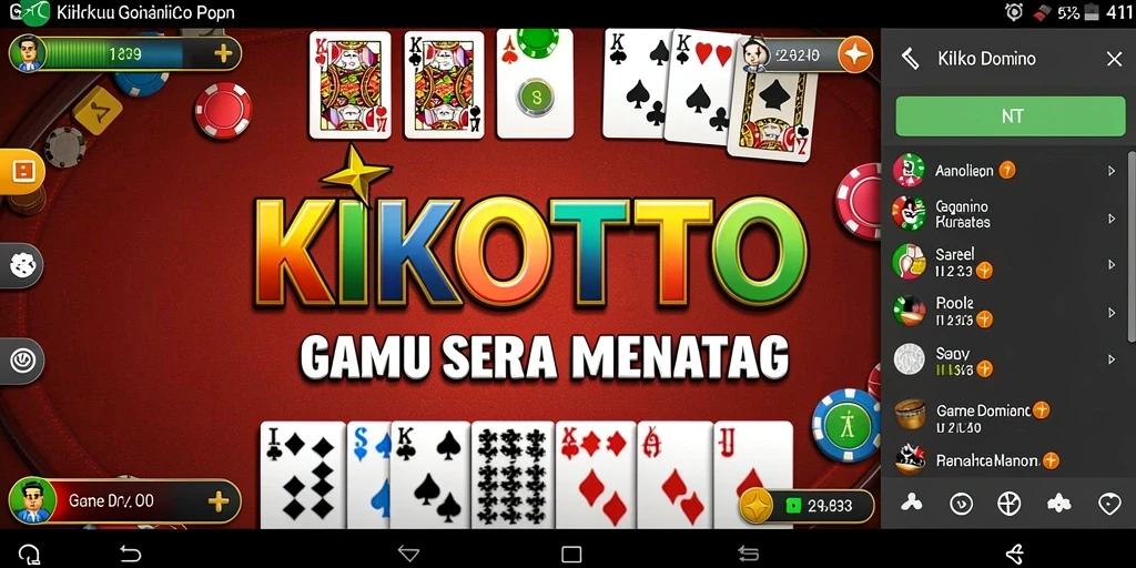 Screenshot gameplay KIKOTOTO, memperlihatkan suasana kompetisi Domino.
