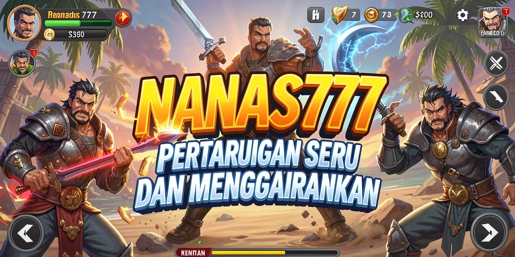 Tampilan gameplay NANAS777 yang menggugah adrenalin di arena pertarungan.