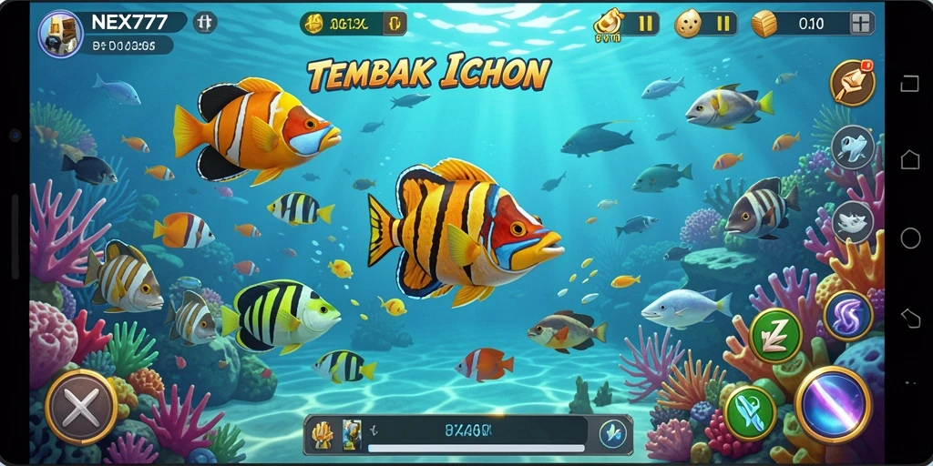 Screenshot gameplay Tembak Ikan NEX777 yang seru dan penuh tantangan.