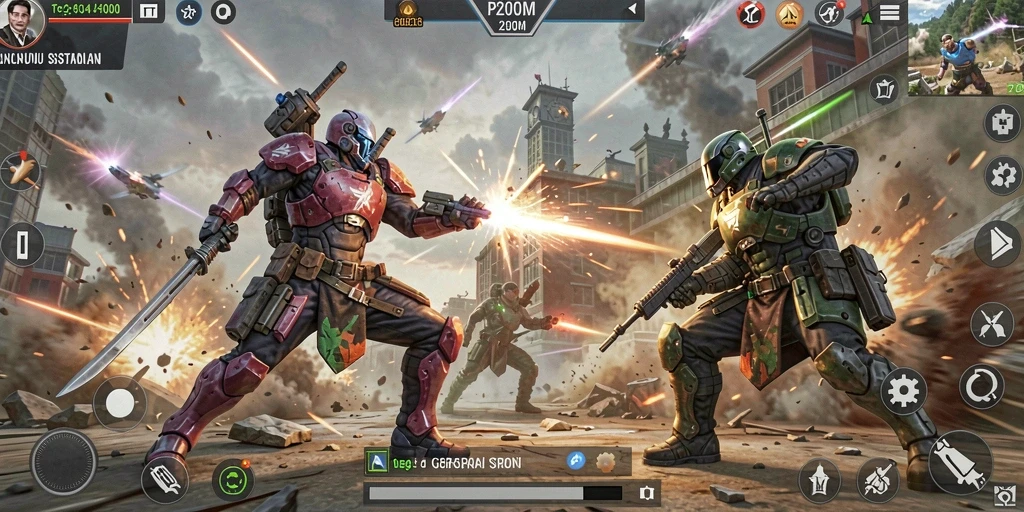 Tangkapan layar gameplay P200M yang menampilkan pertempuran strategis.