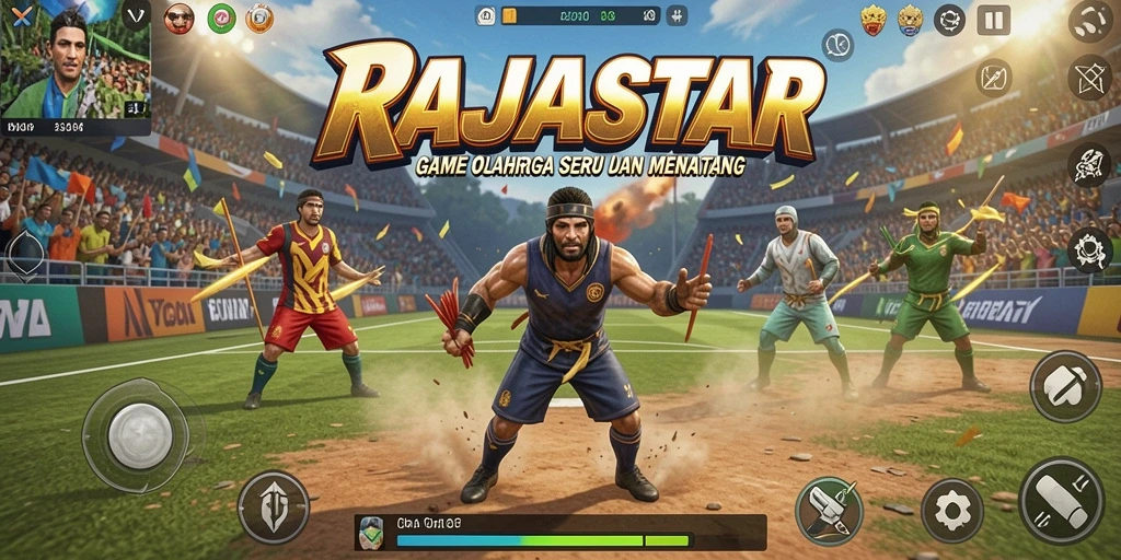 Tampilan menarik gameplay RAJASTAR yang penuh aksi olahraga.
