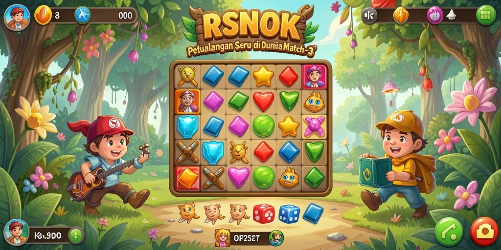 Screenshot utama RSNOK menampilkan keseruan gameplay Match-3.