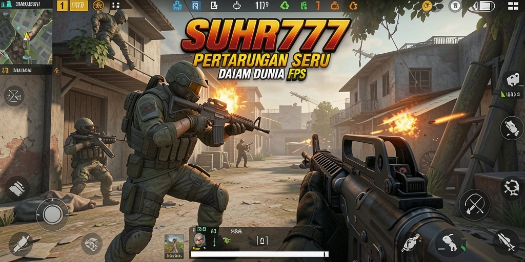 Tampilan gameplay intens dalam SUHU777 dengan aksi FPS yang mendebarkan.