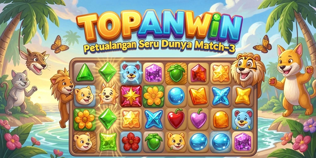 Tampilan gameplay yang seru dalam game Match-3 TOPANWIN.